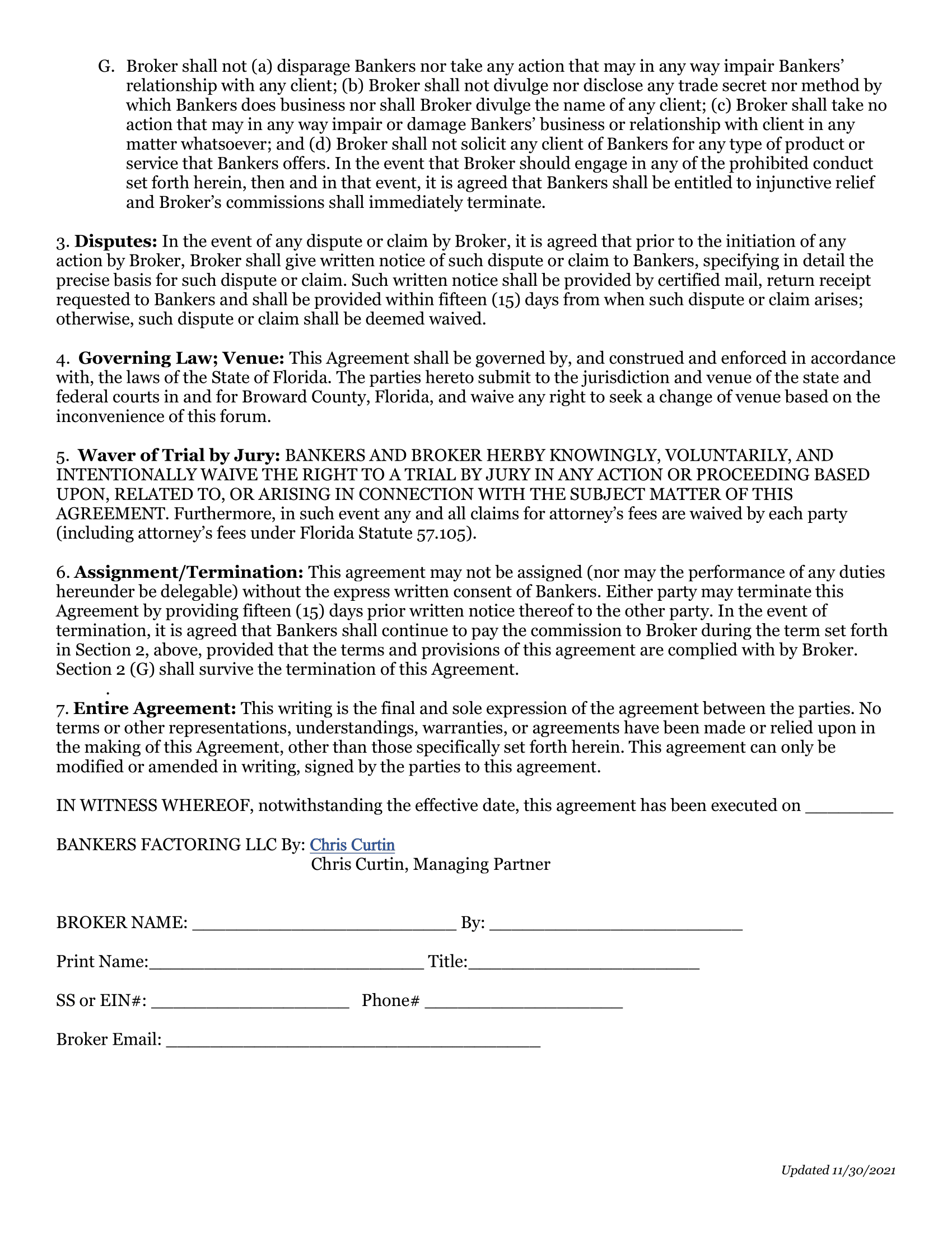 Online Broker Agreement Page One