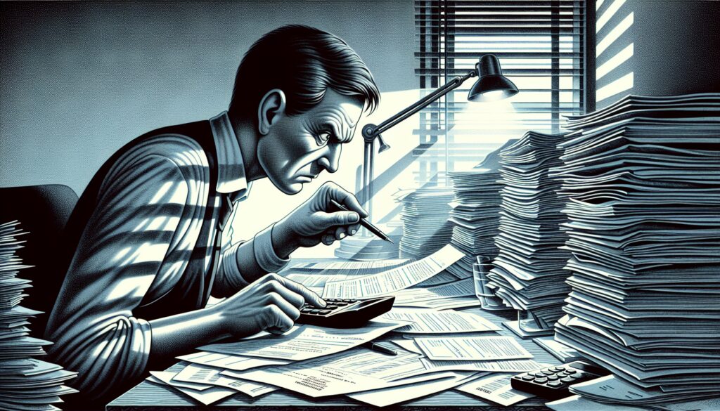 A person analyzing financial documents