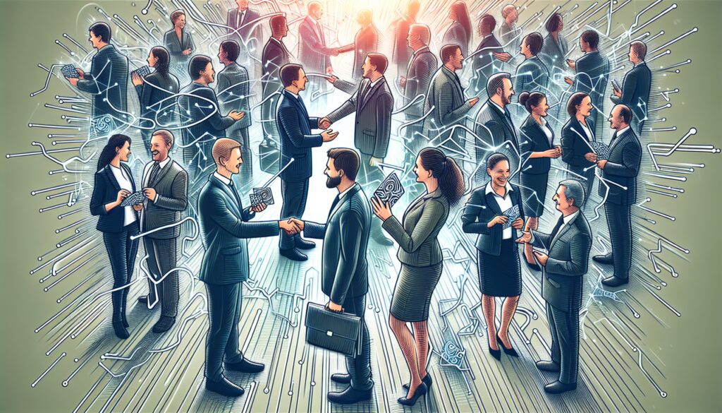 factoring professionals networking at an event
