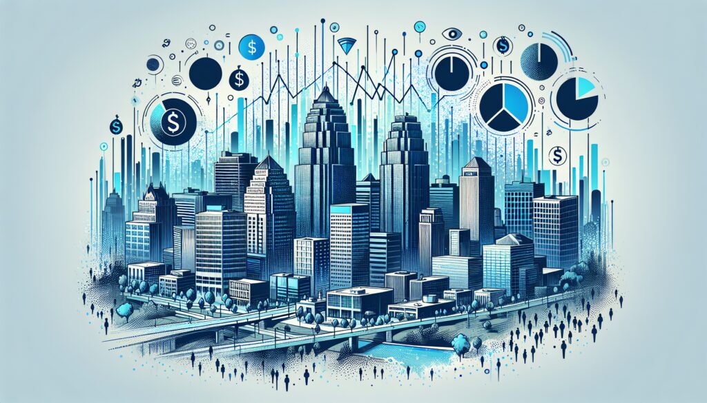 Kansas City skyline with various businesses factoring can help