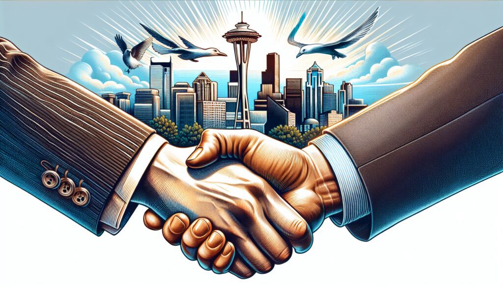 A handshake between a Seattle client and a factoring company