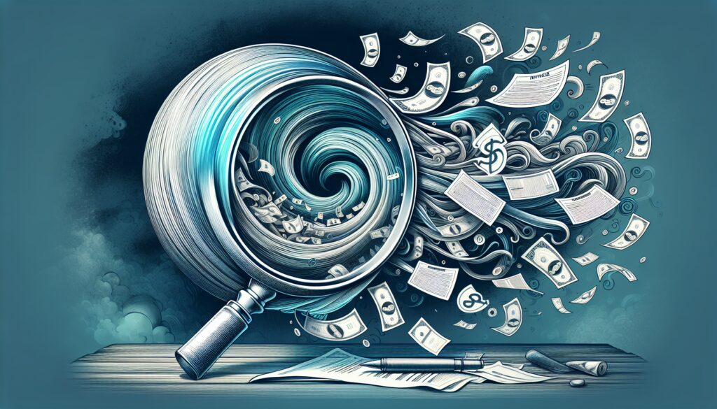 Illustration of cash flow and invoices for immediate funding