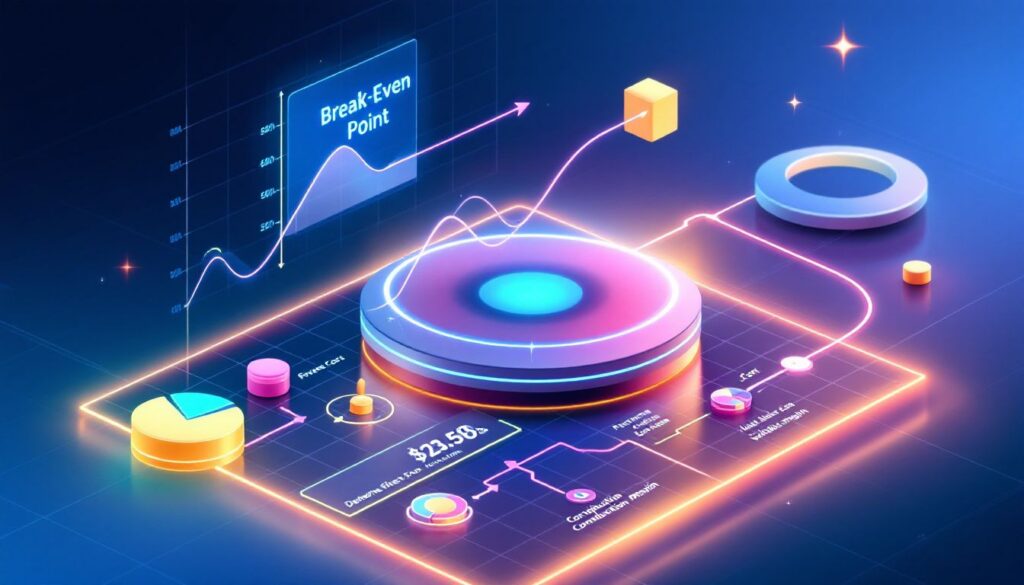 Step-by-step calculation of a business's break-even point