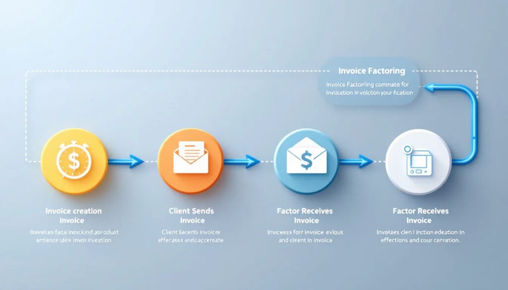 A flowchart illustrating the invoice factoring process