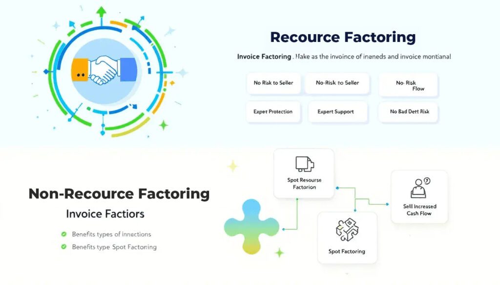 A visual comparison of different types of invoice factoring